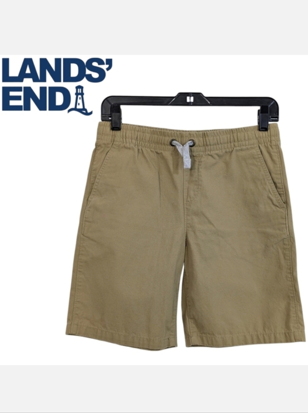 Lands' End Tan 7" Stretch Waist Chino Shorts - Size L Boys 14-16 Large